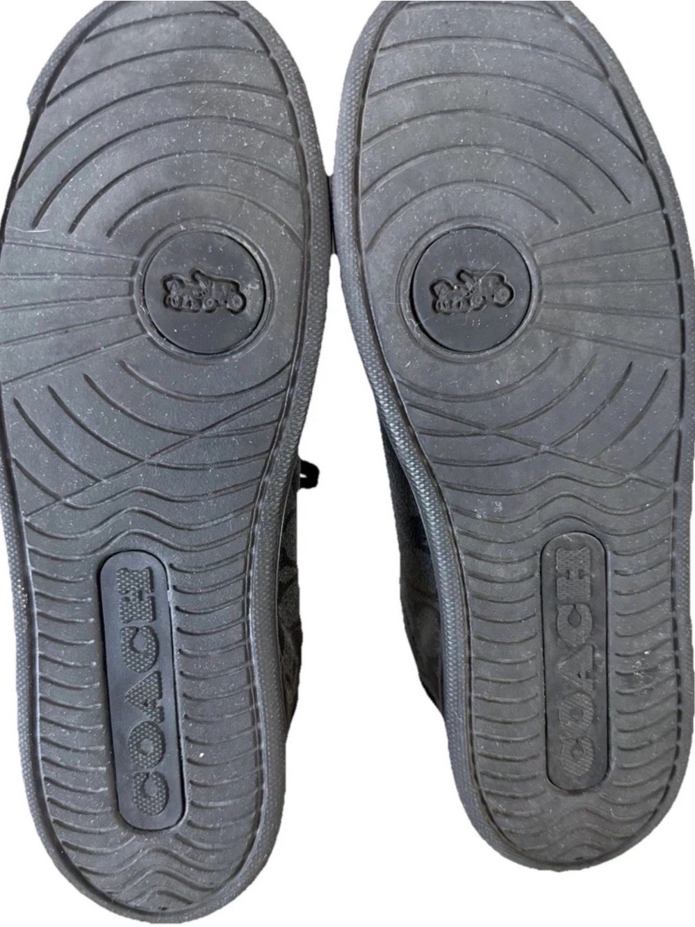 Coach Shoes Mens Size 9D Black Signature G4949 Low Top Sneakers Logo Leather - Picture 7 of 12